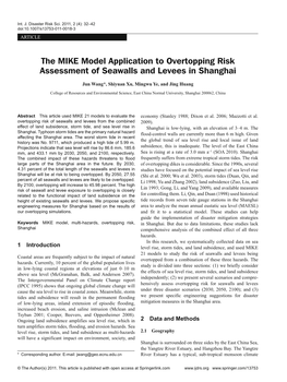 The MIKE Model Application to Overtopping Risk Assessment of Seawalls and Levees in Shanghai
