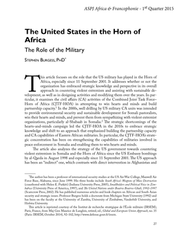 The United States in the Horn of Africa: the Role of the Military