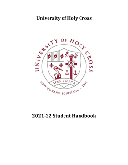 University of Holy Cross 2020-21 Student Handbook