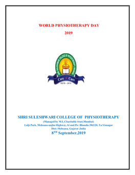 World Physiotherapy Day 2019 Shri Suleshwari College