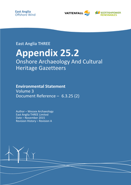 Appendix 25.2 Onshore Archaeology and Cultural Heritage Gazetteers