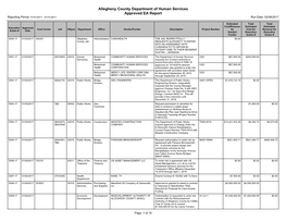 Allegheny County Department of Human Services Approved EA Report Reporting Period: 01/01/2017 - 01/31/2017 Run Date: 02/08/2017