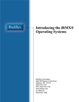 Introducing the Irmx® Operating Systems