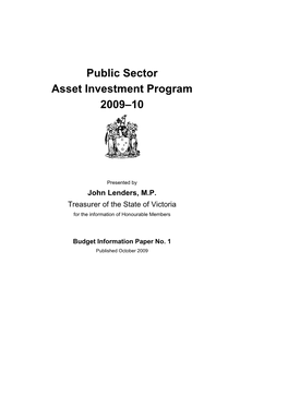 Public Sector Asset Investment Program 2009–10