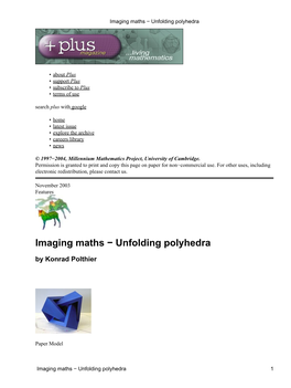 Imaging Maths − Unfolding Polyhedra
