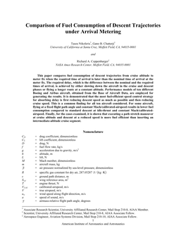 Comparison of Fuel Consumption of Descent Trajectories Under Arrival Metering