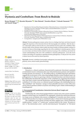 Dystonia and Cerebellum: from Bench to Bedside