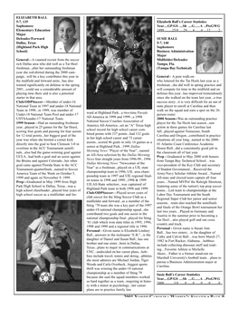 2001 North Carolina Women's Soccer • Page 9 Elizabeth