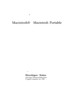 Macintosh® Macintosh Portable