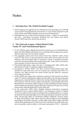 1 Introduction: the Global Football League 2 the Network League