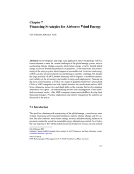 Financing Strategies for Airborne Wind Energy