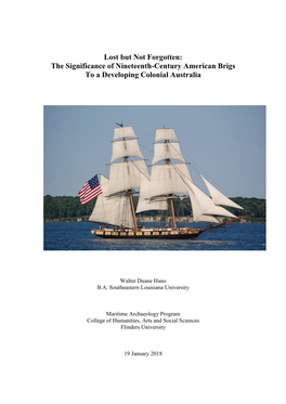 The Significance of Nineteenth-Century American Brigs to a Developing Colonial Australia