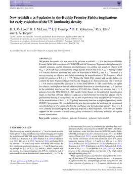 New Redshift Z ≃ 9 Galaxies in the Hubble Frontier Fields: Implications