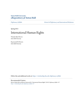 International Human Rights Wanda Akin Brown Seton Hall University