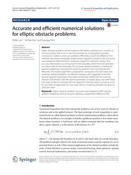 Accurate and Efficient Numerical Solutions for Elliptic Obstacle Problems