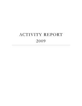 Activity Report 2009