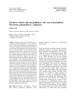 On Flower Visitors and True Pollinators: the Case of Protandrous Heracleum