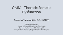 OMM - Thoracic Somatic Dysfunction