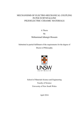 Mechanisms of Electro-Mechanical Coupling in Polycrystalline Piezoelectric Ceramic Materials