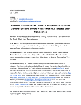 Hundreds March in NYC to Demand Albany Pass 5 Key Bills to Dismantle Systems of State Violence That Have Targeted Black Communities