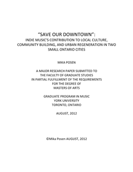 Save Our Downtown Mrp Final