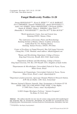 Fungal Biodiversity Profiles 11-20