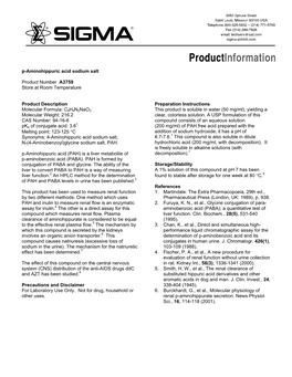 P-Aminohippuric Acid Sodium Salt