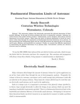 Fundamental Dimension Limits of Antennas