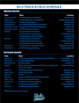 2013 Track & Field Schedule