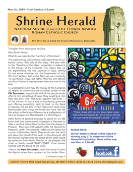 Shrine Herald NATIONAL SHRINE of the LITTLE FLOWER BASILICA ROMAN CATHOLIC CHURCH
