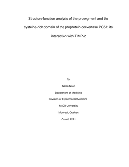 Structure-Function Analysis of the Prosegment and the Cysteine-Rich Domain of the Proprotein Convertase PC5A: Its