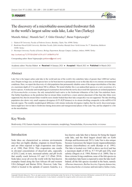 ﻿The Discovery of a Microbialite-Associated Freshwater