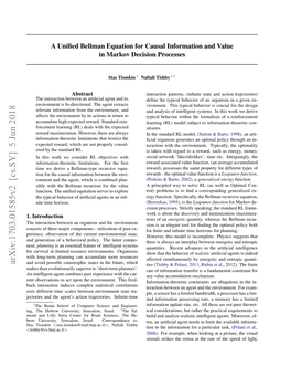 A Unified Bellman Equation for Causal Information and Value in Markov