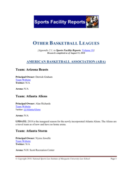 Other Basketball Leagues