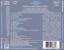 ROMBERG Time (1887-1948)