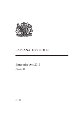 EXPLANATORY NOTES Enterprise Act 2016