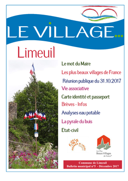 Le Mot Du Maire Les Plus Beaux Villages De France Réunion Publique Du 31 .10.2017 Vie Associative Carte Identité Et Passepor