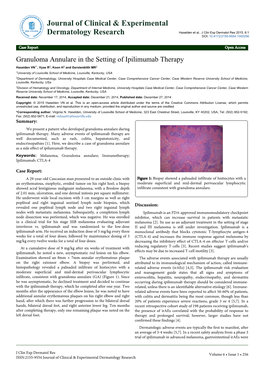 Granuloma Annulare in the Setting of Ipilimumab Therapy
