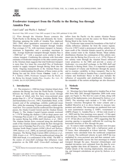 Freshwater Transport from the Pacific to the Bering Sea Through Amukta Pass Carol Ladd1 and Phyllis J