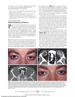 Orbital Chondromyxoid Fibroma Osteal Space, Pushing the Inferior and Medial Periosteal Border Into the Orbital Soft Tissue