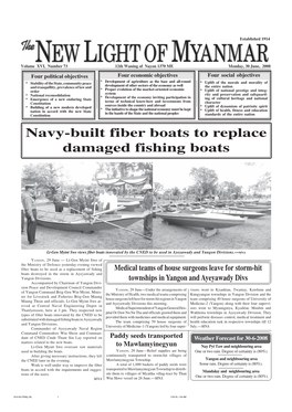 Navy-Built Fiber Boats to Replace Damaged Fishing Boats