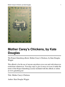 Mother Carey's Chickens, by Kate Douglas 1