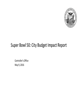 Super Bowl 50: City Budget Impact Report