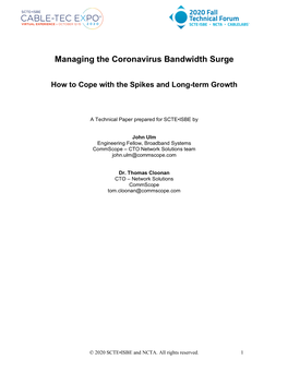 Managing the Coronavirus Bandwidth Surge