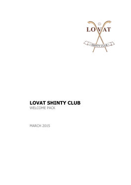 Lovat Shinty Club Welcome Pack