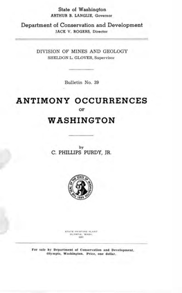 Antimony Occurrences Washington