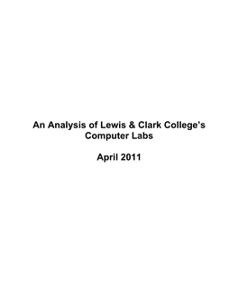 An Analysis of Lewis & Clark College's Computer Labs April 2011