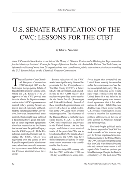 Npr 5.1: U.S. Senate Ratification of the Cwc