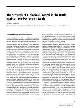 The Strength of Biological Control in the Battle Against Invasive Pests: a Reply
