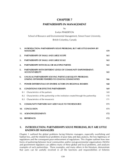 Chapter 7. PARTNERSHIPS in MANAGEMENT by E. Pinkerton